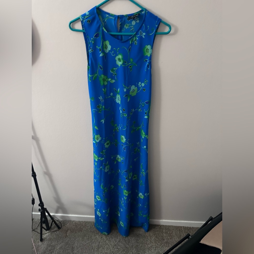 My Michelle Blue and Green Sheath Maxi Dress